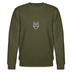Wolf minimalist organic cotton women's sweatshirt - khaki