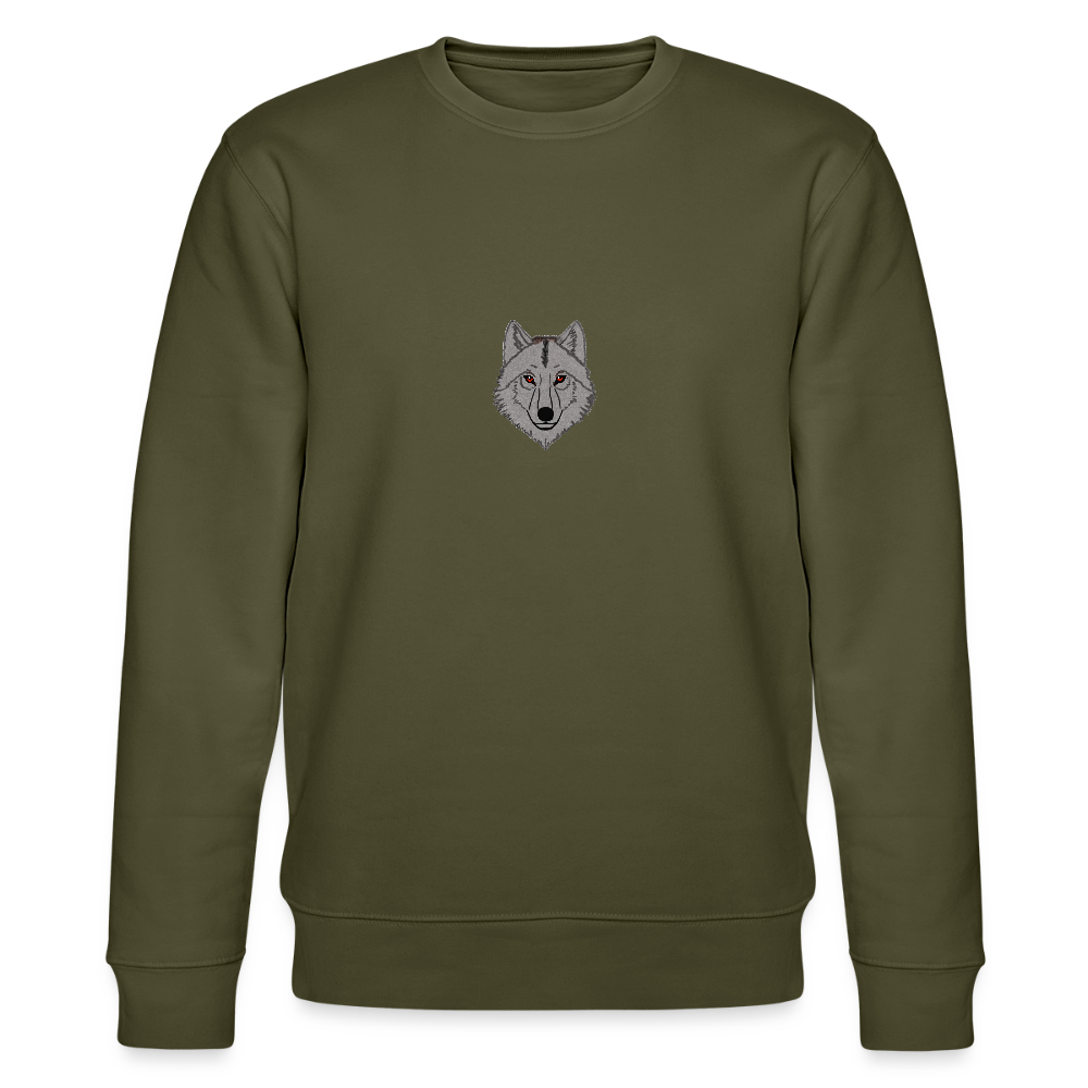 Wolf minimalist organic cotton women's sweatshirt - khaki