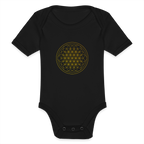 Golden flower of life Organic cotton short-sleeved Baby Bodysuit - black