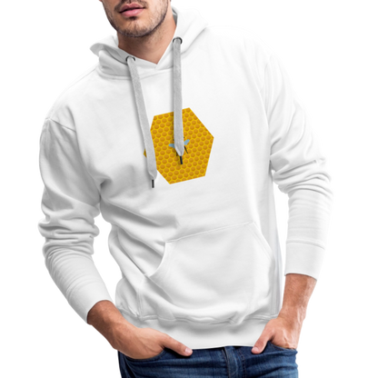 Bee & honeycomb men’s Premium Hoodie - white