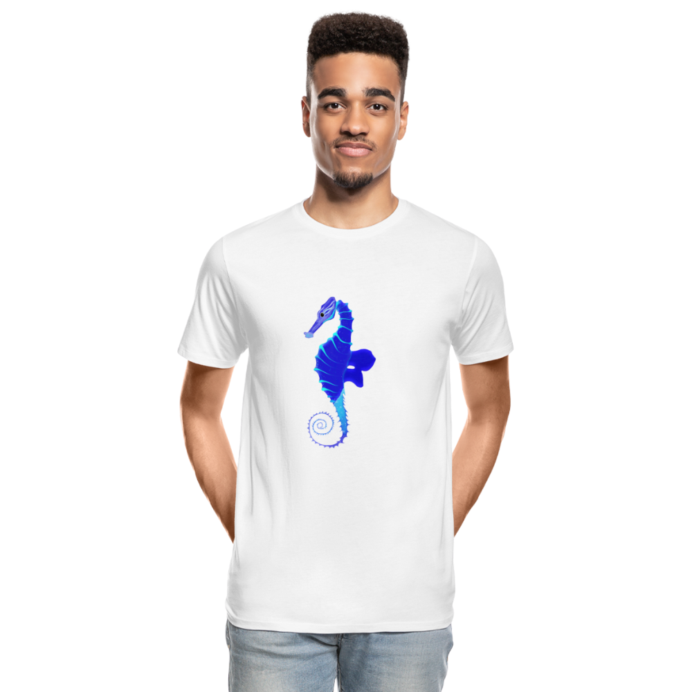 Blue Seahorse Men’s Premium Organic T-Shirt - white