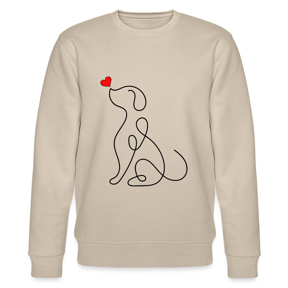 Dog men's organic cotton sweatshirt - beige