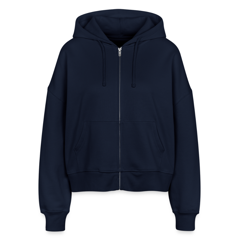 Elemental Boxy Women’s Organic Zip Hoodie - navy