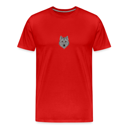 Wolf minimalist men’s  organic cotton T-Shirt - red