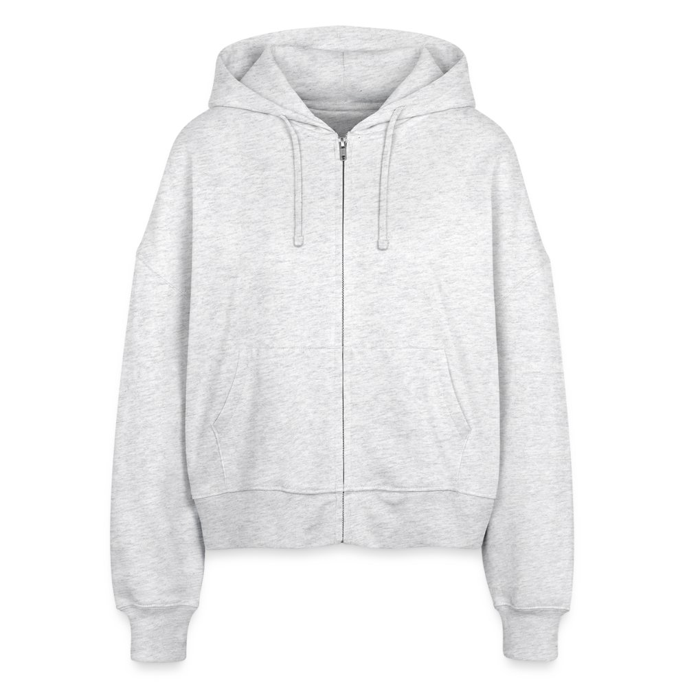 Elemental Boxy Women’s Organic Zip Hoodie - heather white