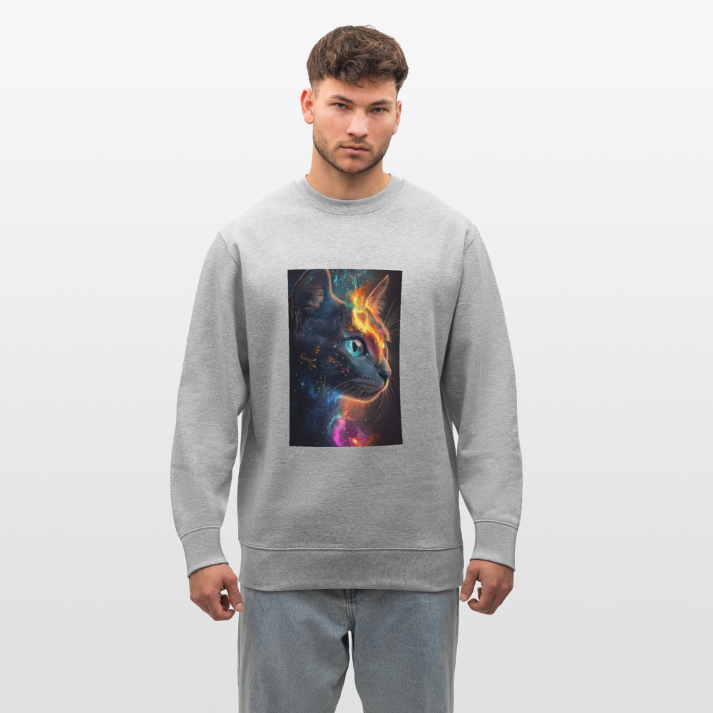Cat men's organic cotton sweatshirt - heather grey