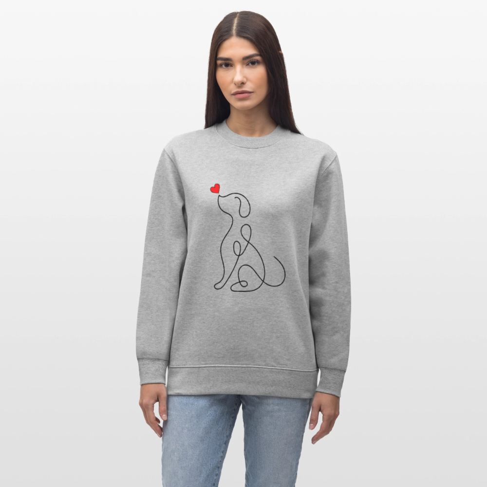 Dog women's organic cotton sweatshirt - heather grey
