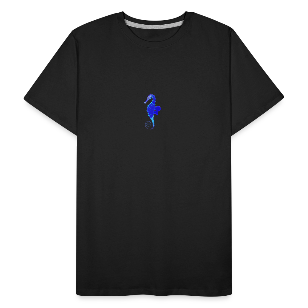 Seahorse minimalist men’s organic  cotton T-Shirt - black