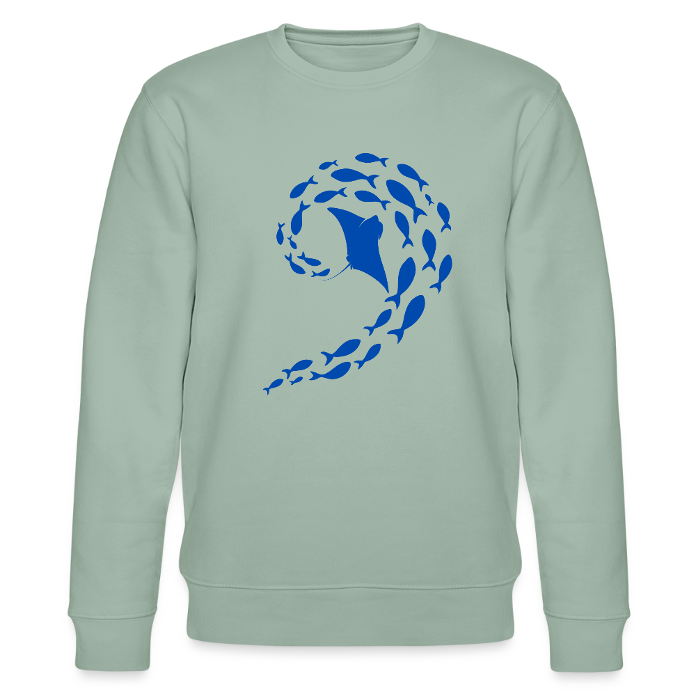 Ocean dance organic cotton men's sweatshirt - aloe