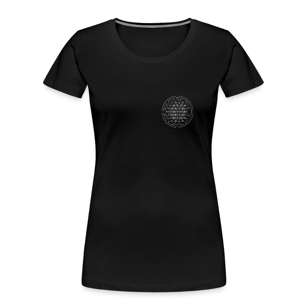 White flower of life women’s organic cotton T-Shirt - black