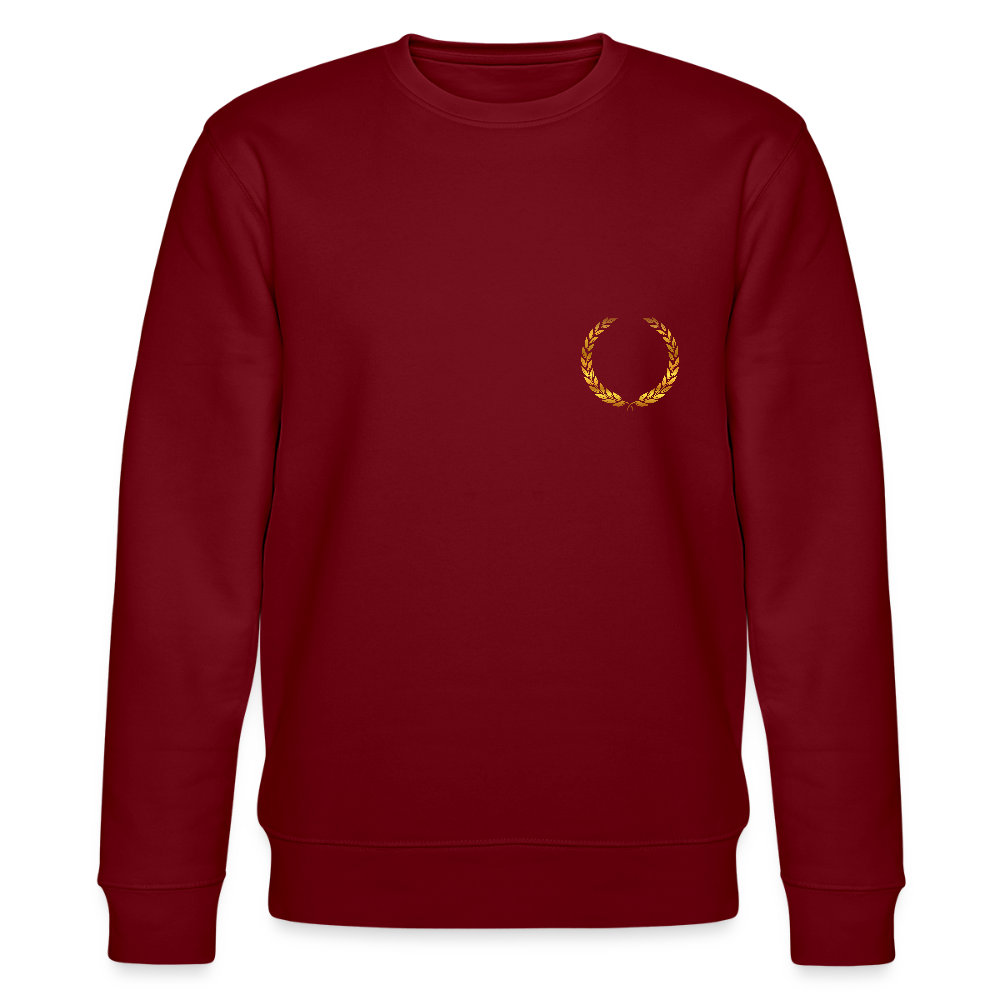 Golden laurels organic cotton women's sweatshirt - burgundy