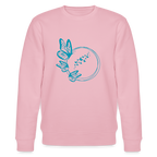 Blue butterflies women's organic cotton sweatshirt - cotton pink