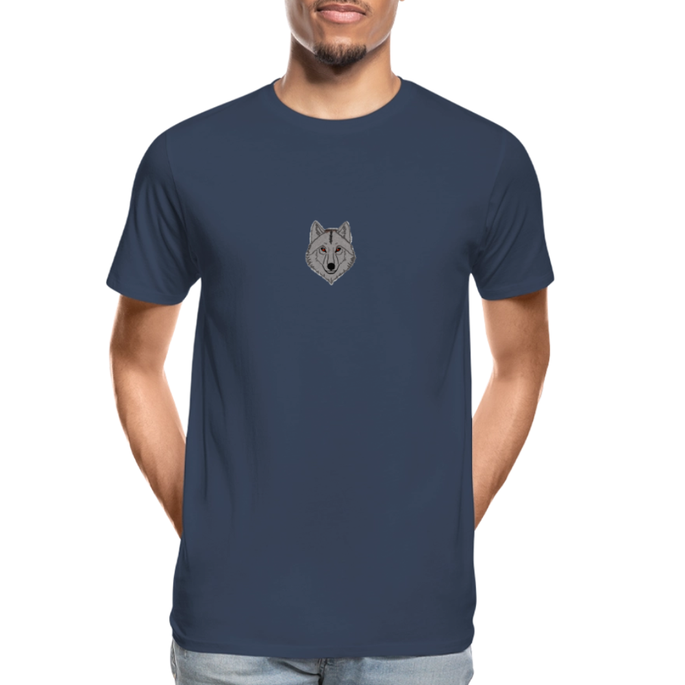 Wolf minimalist men’s  organic cotton T-Shirt - navy