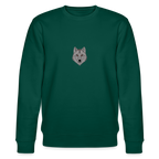 Wolf minimalist Organic cotton sweatshirt - forest