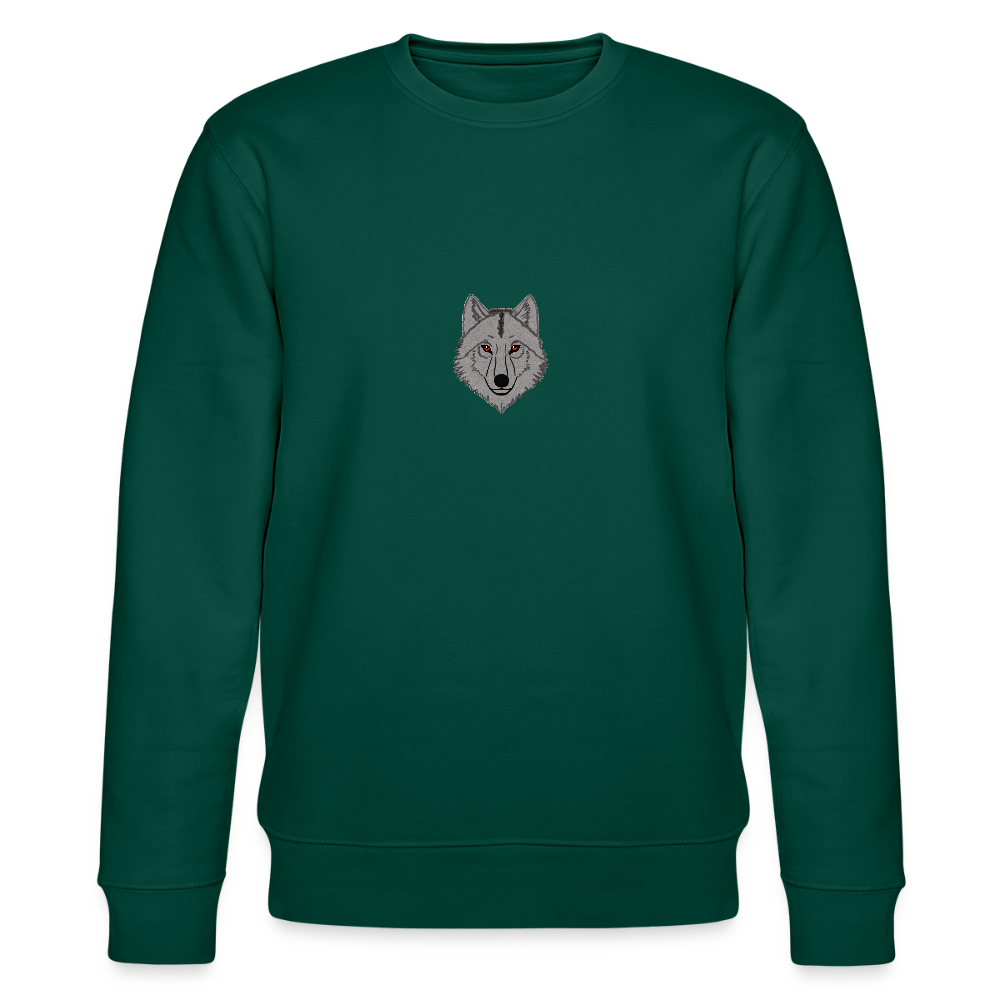 Wolf minimalist Organic cotton sweatshirt - forest