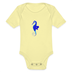 Seahorse Organic cotton short-sleeved Baby Bodysuit - washed yellow