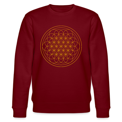 Golden flower of life GREENSTAR organic cotton men's sweatshirt - burgundy