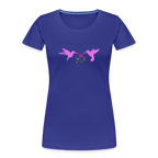 Pink Hummingbirds & Rose women’s organic cotton T-Shirt - royal blue