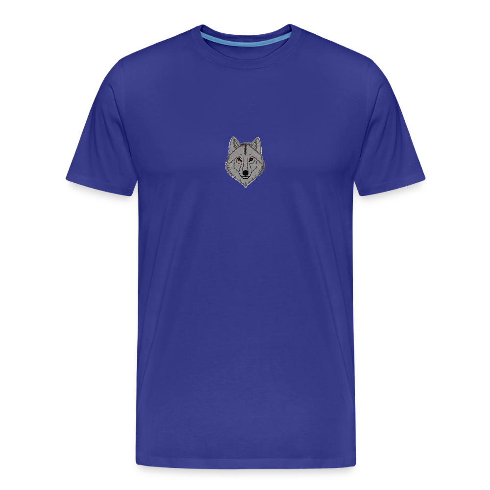Wolf minimalist men’s  organic cotton T-Shirt - royal blue