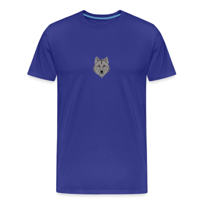 Wolf minimalist men’s  organic cotton T-Shirt - royal blue