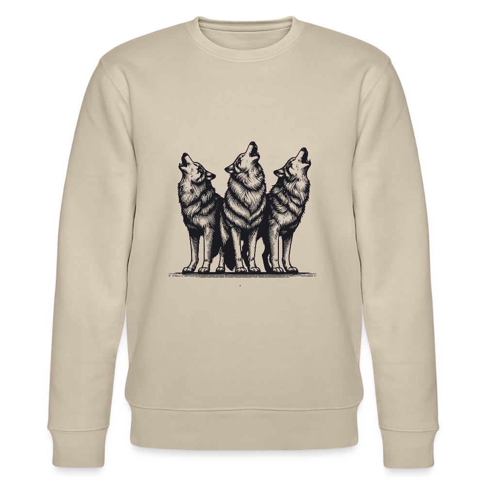 Wolves men's organic cotton sweatshirt - beige