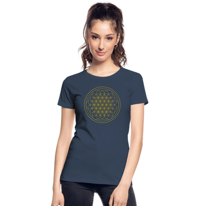 Flower of Life Women’s Premium Organic Cotton T-Shirt - navy