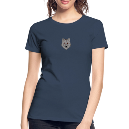 Wolf minimalist women’s organic cotton T-Shirt - navy