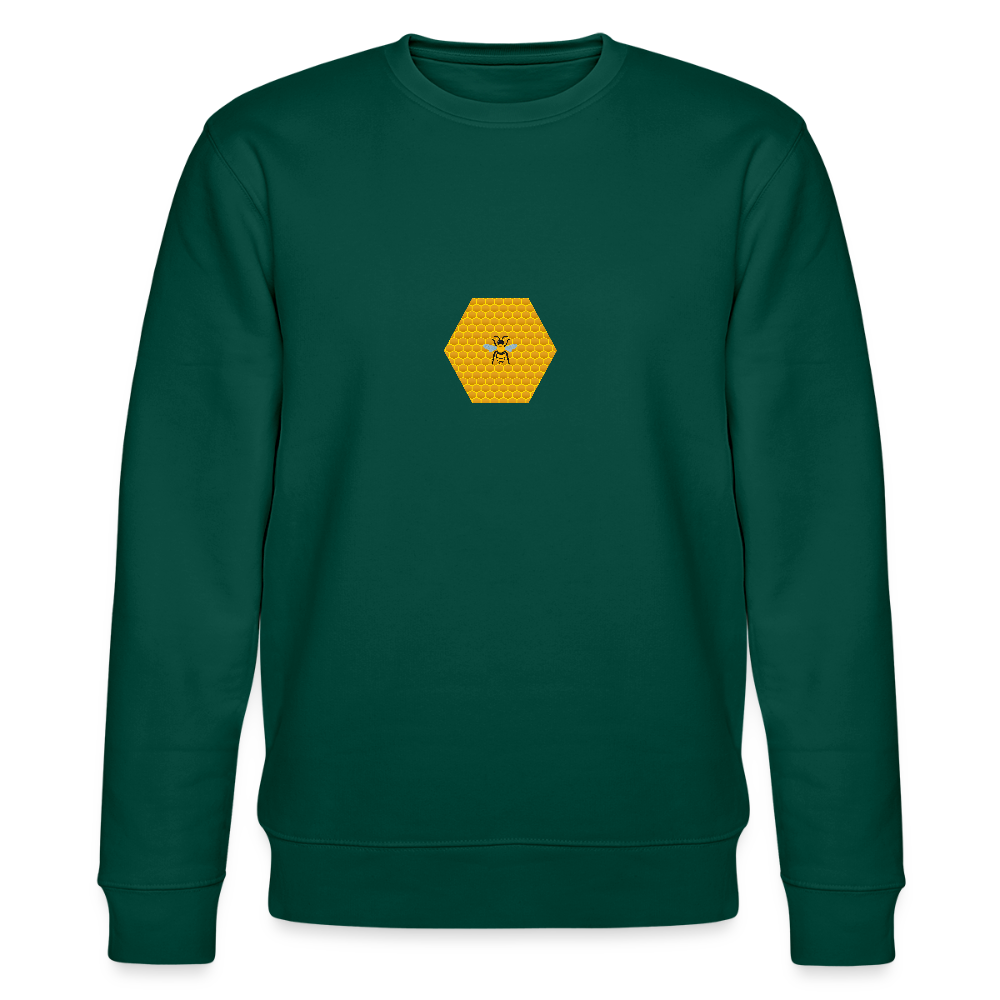 Bee & honeycomb organic cotton men's sweatshirt - forest