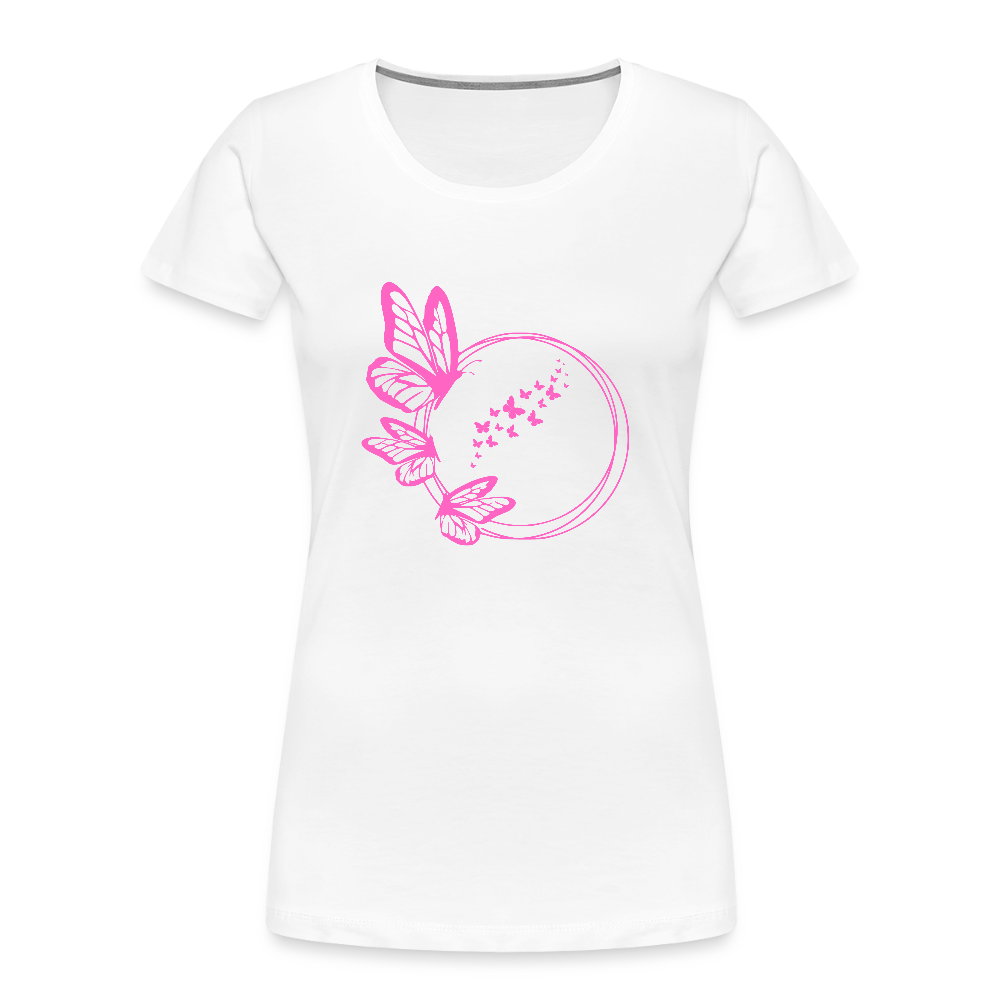 Pink butterflies women’s organic cotton T-Shirt - white