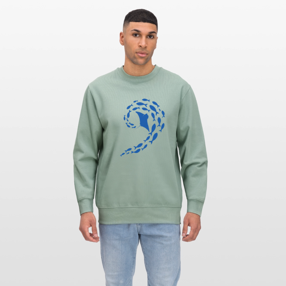 Ocean dance organic cotton men's sweatshirt - aloe
