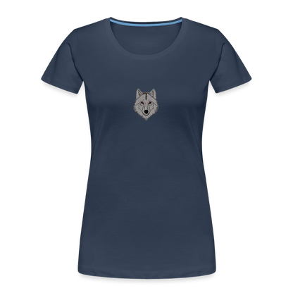 Wolf minimalist women’s organic cotton T-Shirt - navy