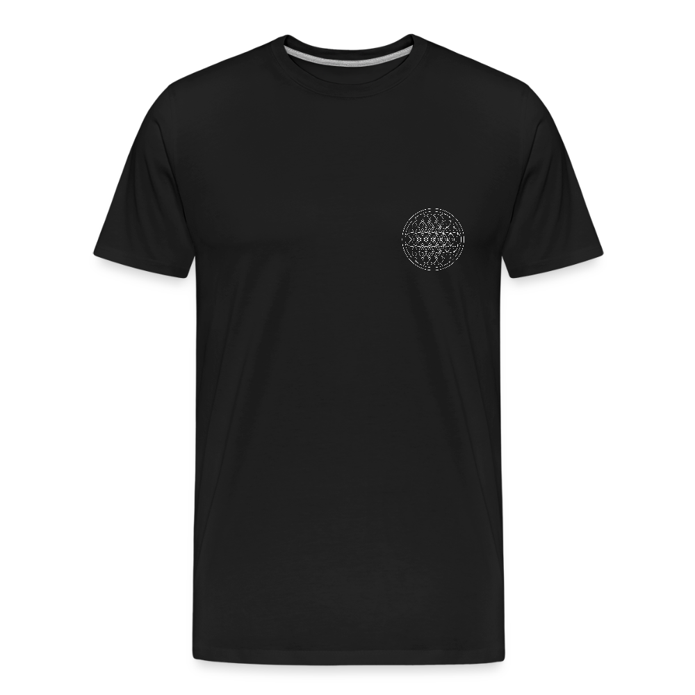 White flower of life men’s organic cotton T-Shirt - black