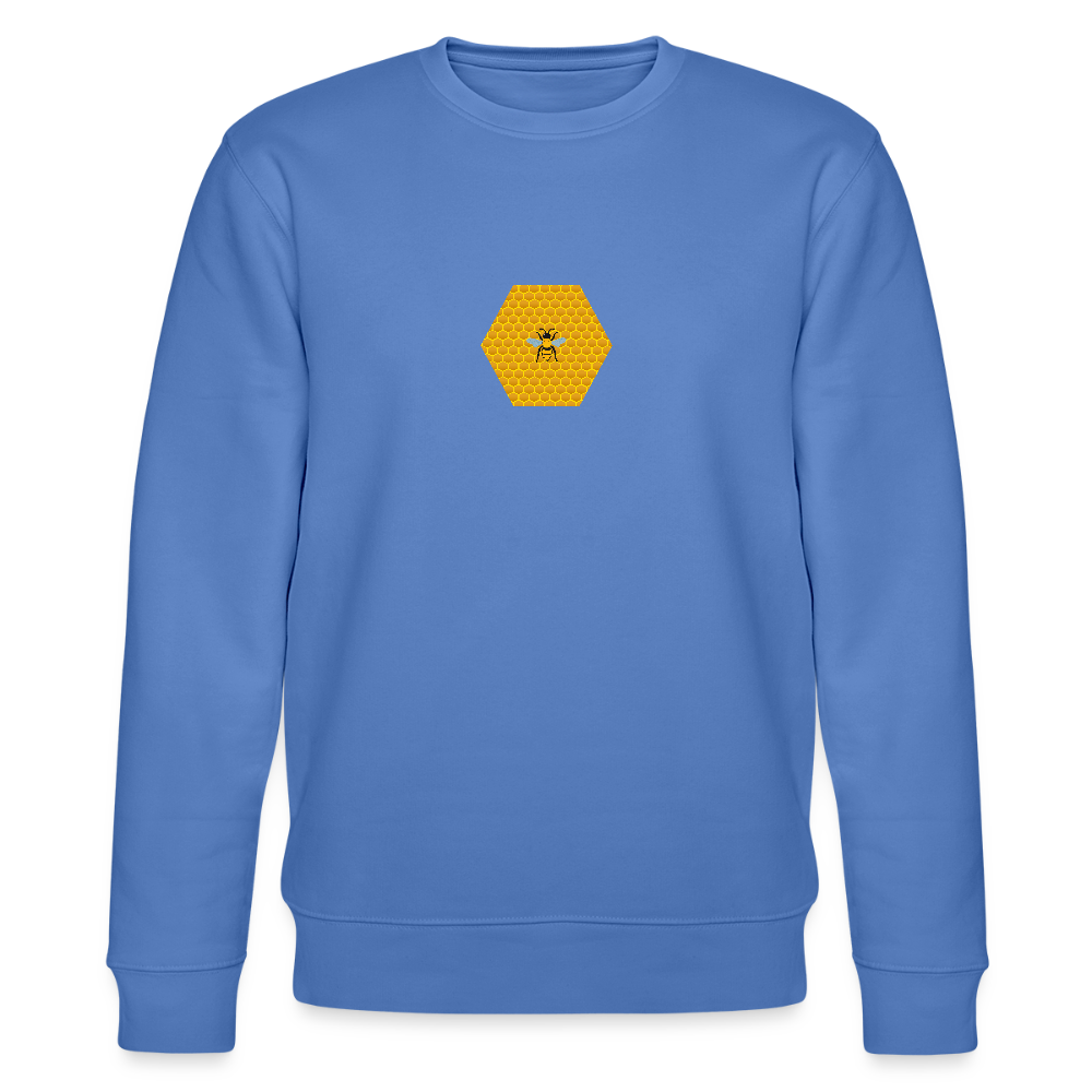 Bee & honeycomb organic cotton women's sweatshirt - bright blue