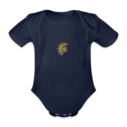 Atom Organic cotton short-sleeved Baby Bodysuit - dark navy