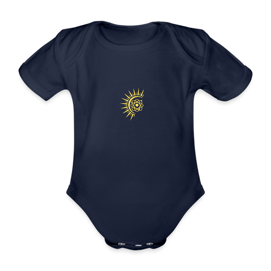 Atom Organic cotton short-sleeved Baby Bodysuit - dark navy