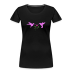 Pink Hummingbirds & Rose women’s organic cotton T-Shirt - black