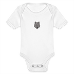 Wolf minimalist Organic Short-sleeved Baby Bodysuit - white