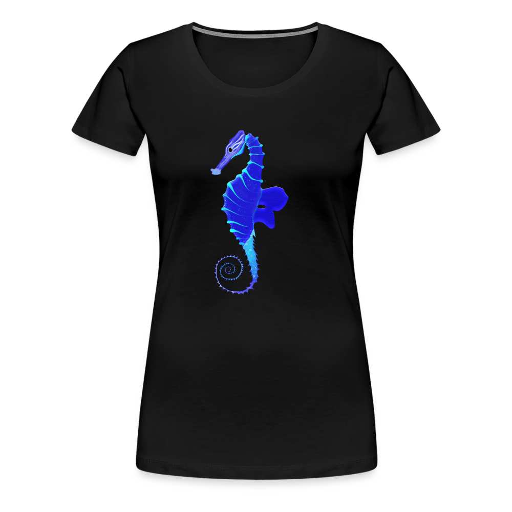 Blue Seahorse Women’s Premium T-Shirt - black