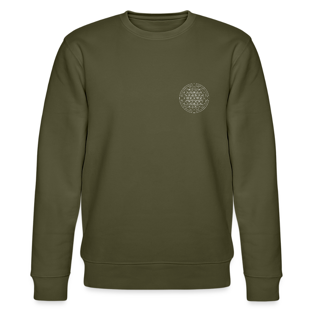 White flower of life Organic  cotton men's sweatshirt - khaki
