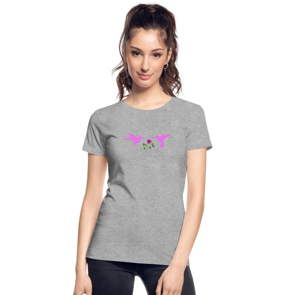 Pink Hummingbirds & Rose women’s organic cotton T-Shirt - heather grey