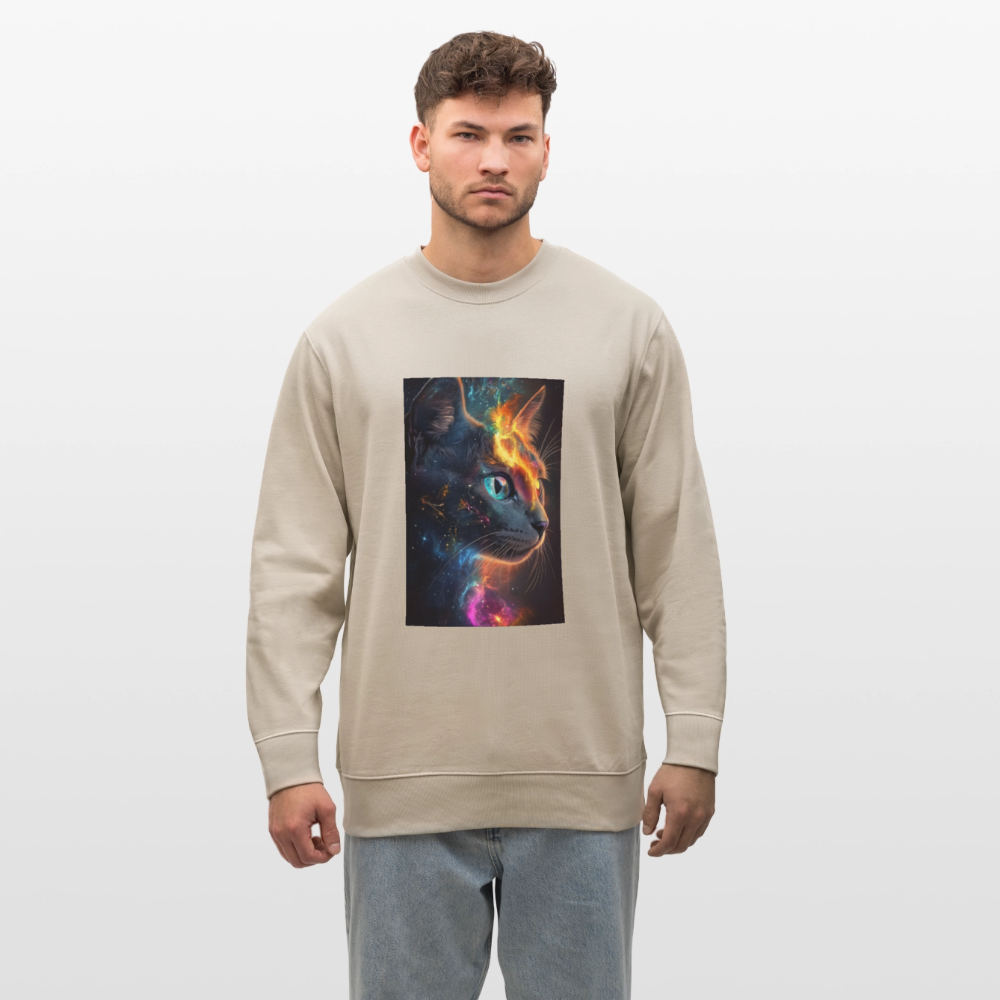 Cat men's organic cotton sweatshirt - beige