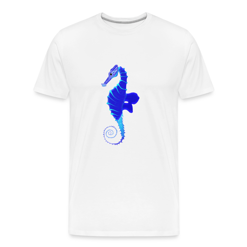 Blue Seahorse Men’s Premium Organic T-Shirt - white