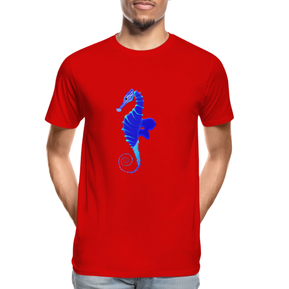 Seahorse Men’s Premium Organic  Cotton T-Shirt - red