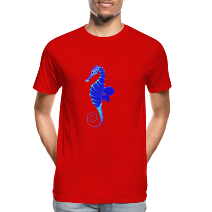 Seahorse Men’s Premium Organic  Cotton T-Shirt - red