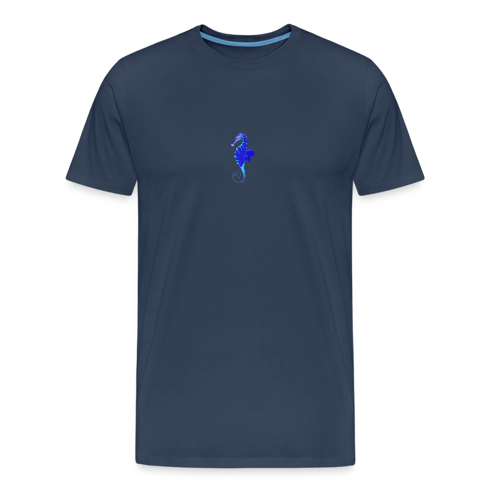 Seahorse minimalist men’s organic  cotton T-Shirt - navy