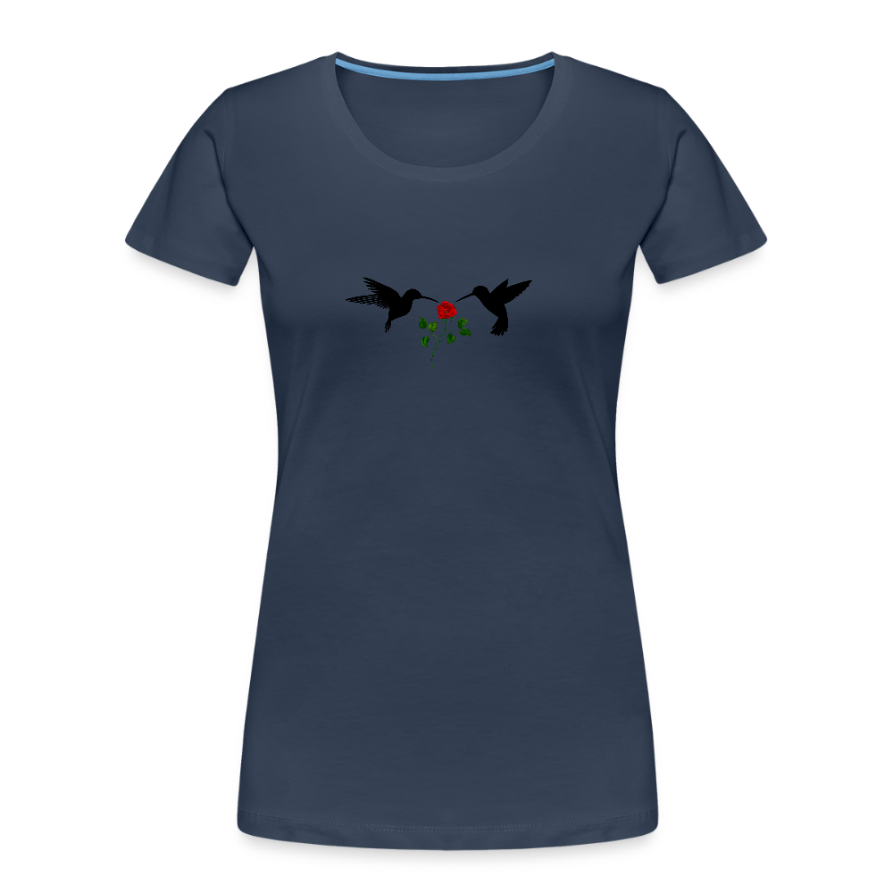 Hummingbirds & Rose women’s organic cotton T-Shirt - navy