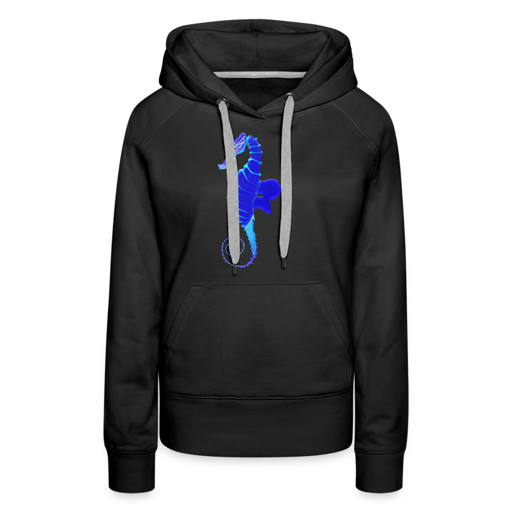 Blue Seahorse Women’s Premium Hoodie - black