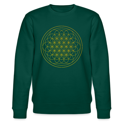 Golden flower of life GREENSTAR organic cotton men's sweatshirt - forest