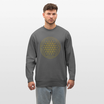 Golden flower of life GREENSTAR organic cotton men's sweatshirt - anthracite