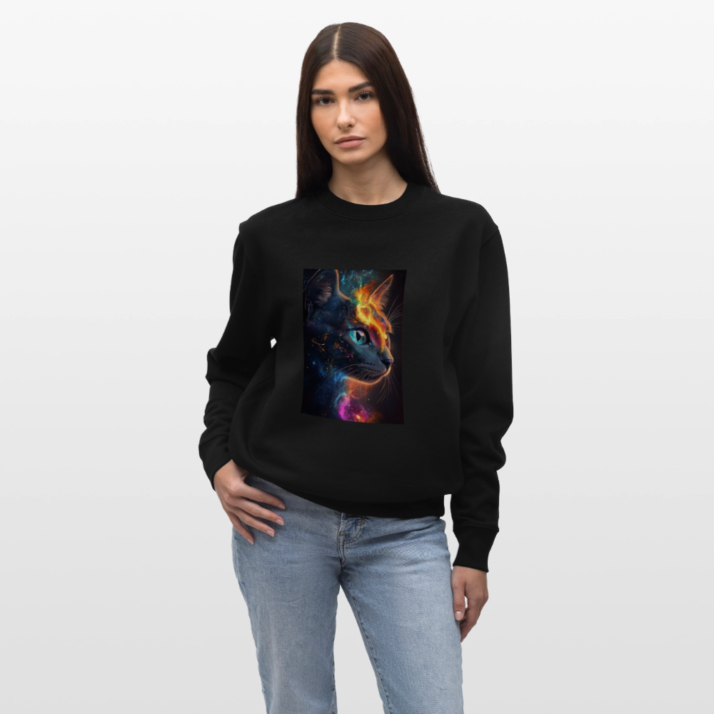 Cat women's organic cotton sweatshirt - black